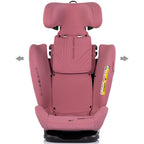 Chipolino scaun auto Techno iGrow I-Size 40-150 cm cu Isofix si sezut rotativ Powder pink