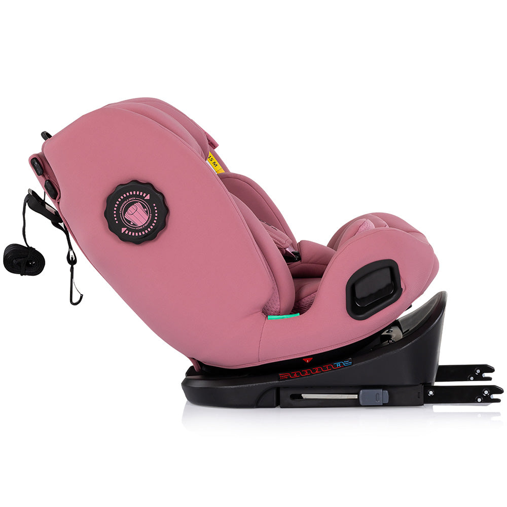 Chipolino scaun auto Techno iGrow I-Size 40-150 cm cu Isofix si sezut rotativ Powder pink