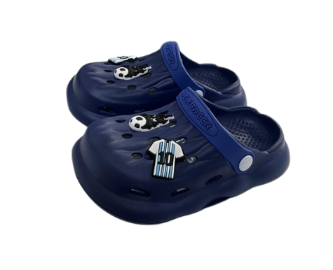 Super Cool papuci baieti tip saboti 24-29 Navy cu fotbal