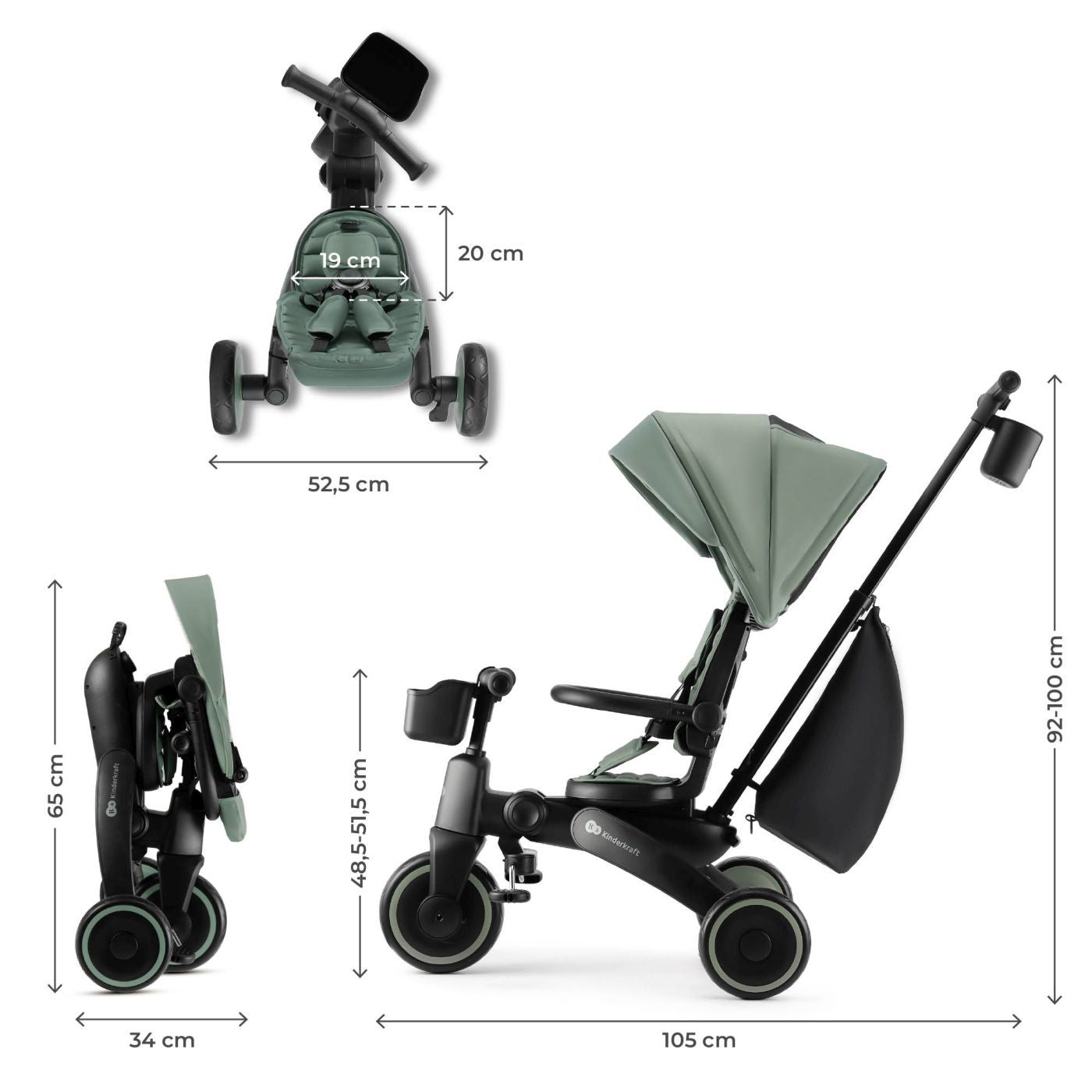 Kinderkraft tricicleta JAZZ 2 pentru 9m+ Green