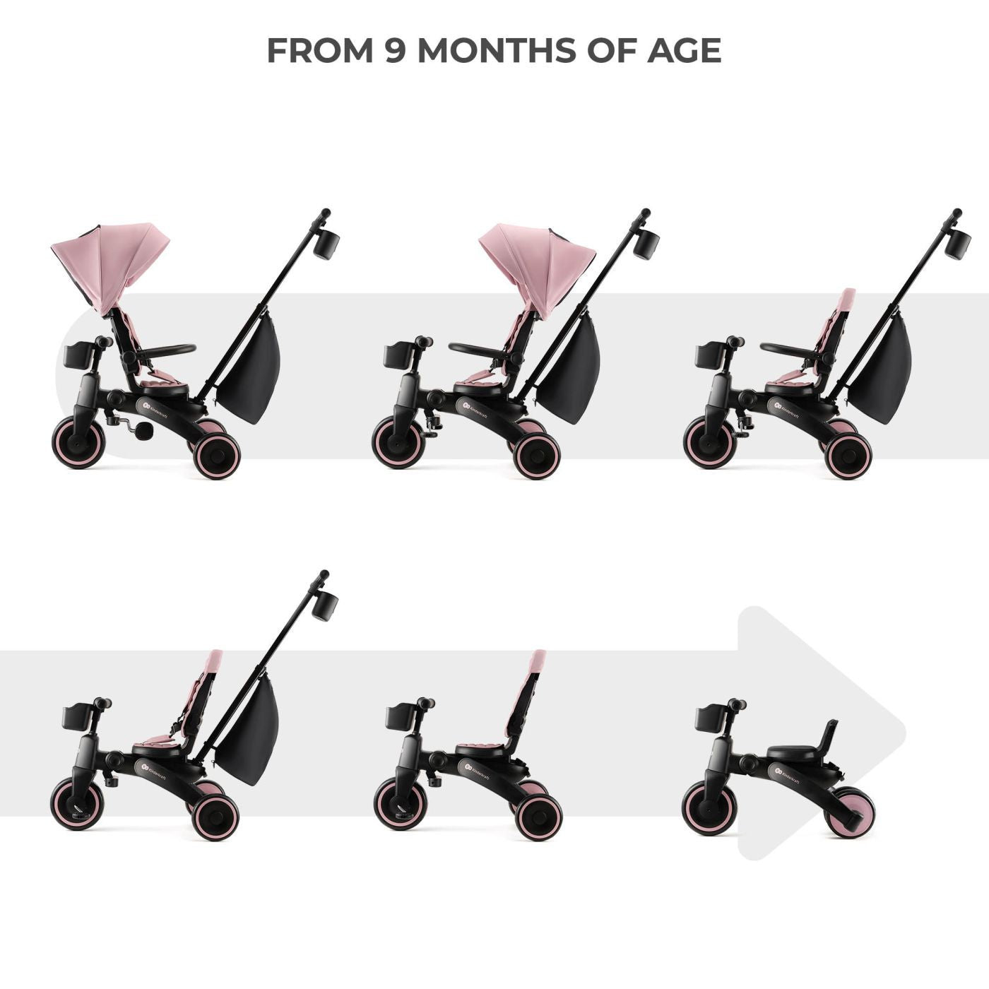 Kinderkraft tricicleta JAZZ 2 pentru 9m+ Pink Imagine secundară a produsului