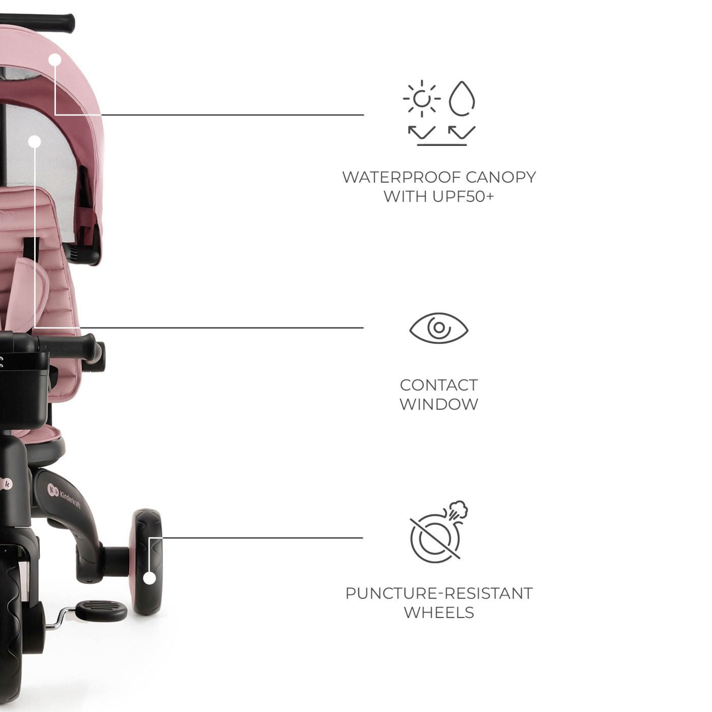 Kinderkraft tricicleta JAZZ 2 pentru 9m+ Pink