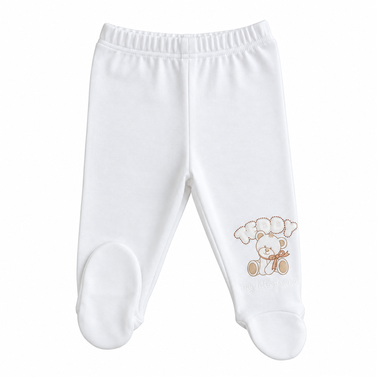Teddy pantalon lung cu botosei nou nascuti 50-62 Ursulet cream Imagine principală a produsului