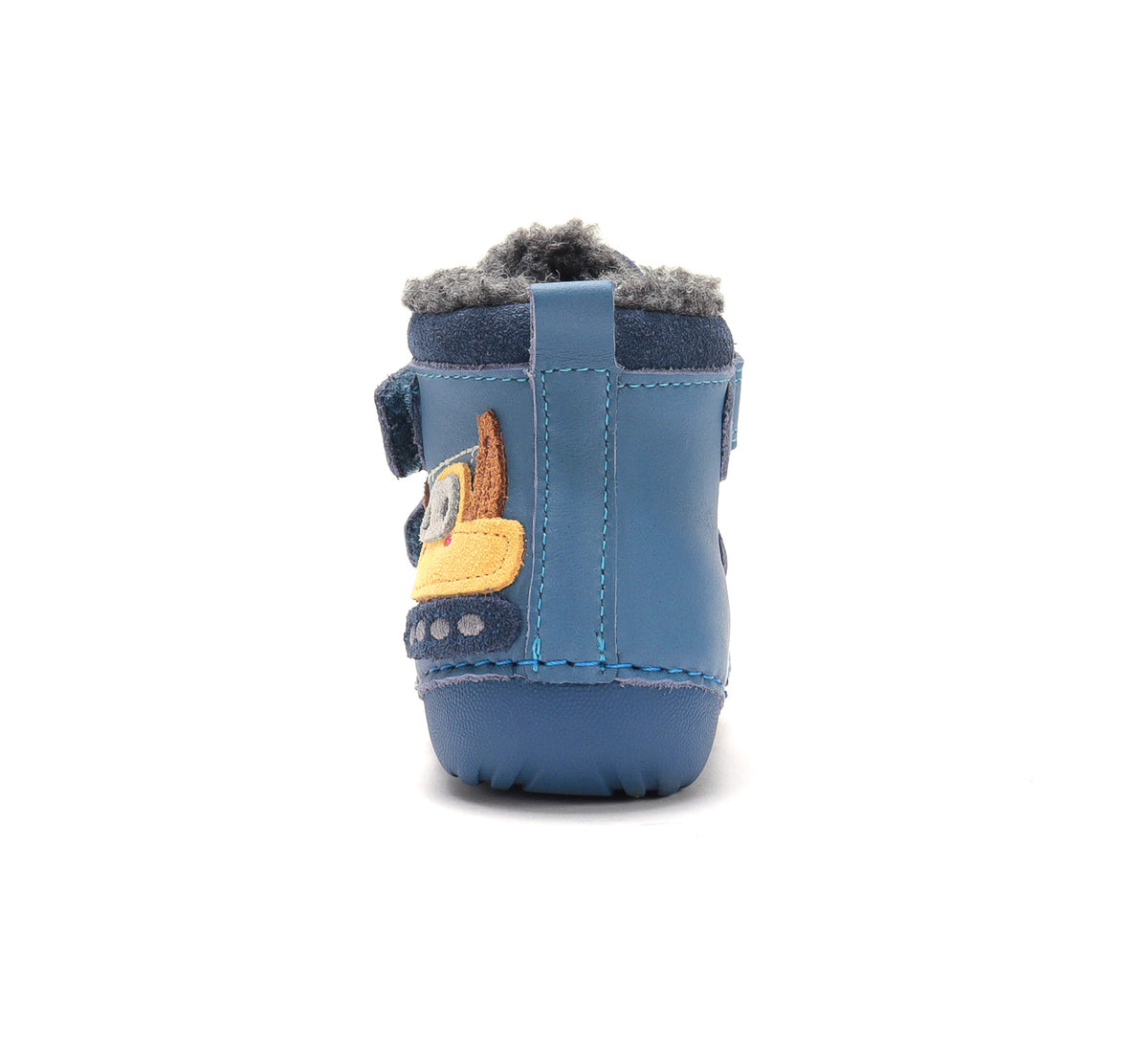 D.D.Step ghete baieti imblanite Primii Pasi 19-24 Aero Blue cu Excavator