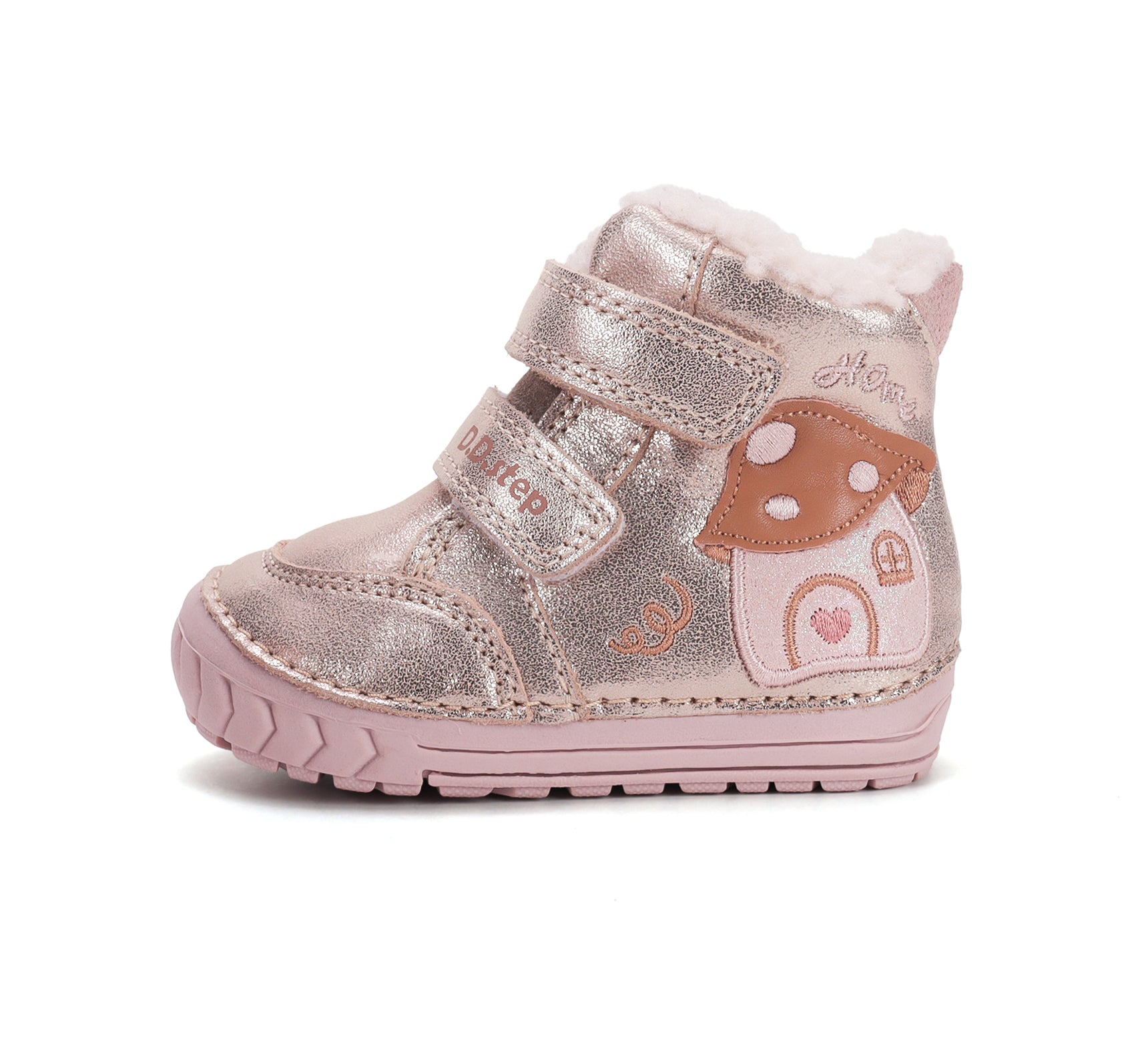 D.D.Step ghete fete imblanite 19-24 Champagne cu casuta cipercuta