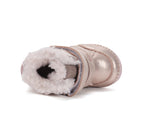 D.D.Step ghete fete imblanite 19-24 Champagne cu casuta cipercuta