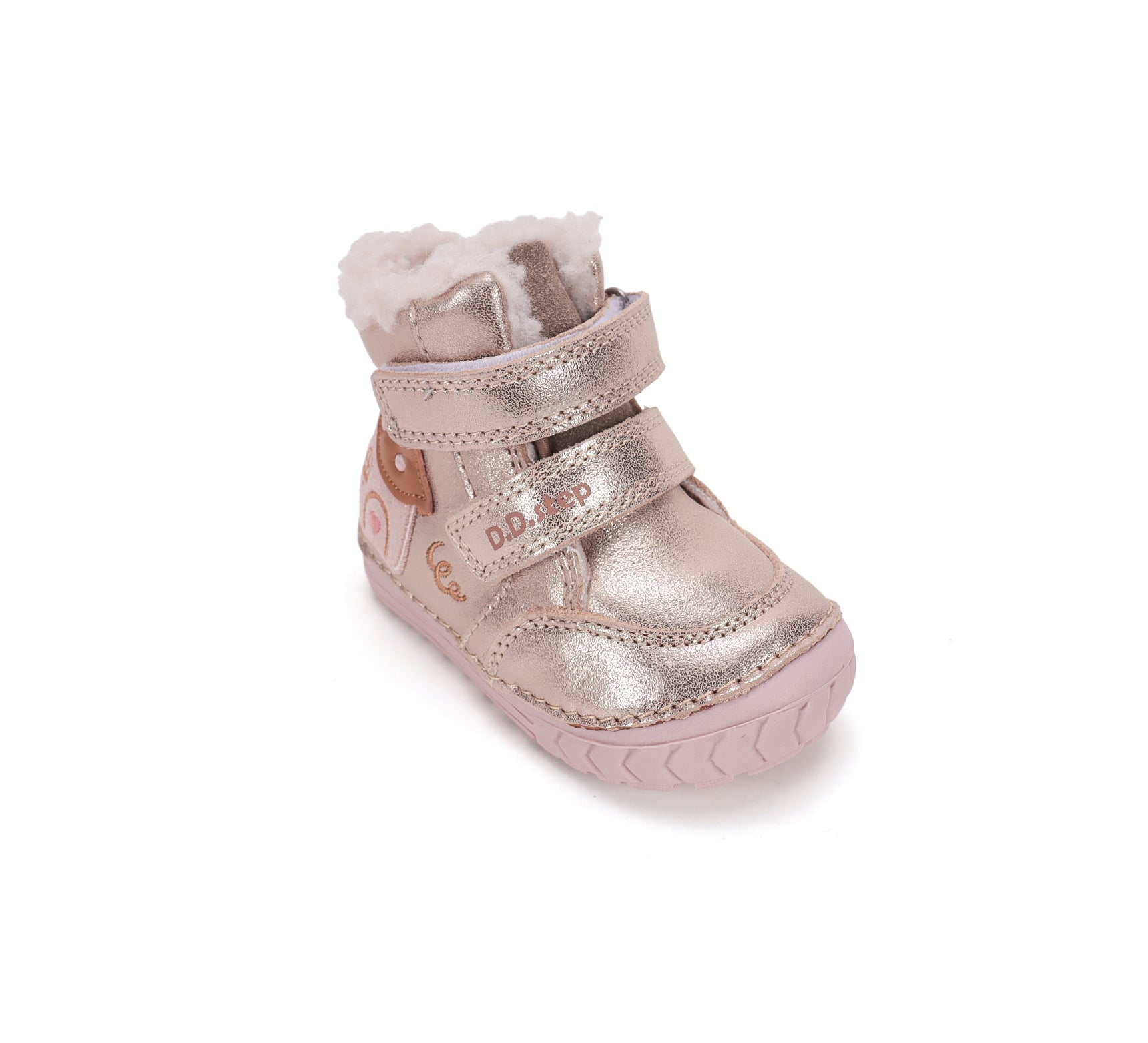 D.D.Step ghete fete imblanite 19-24 Champagne cu casuta cipercuta