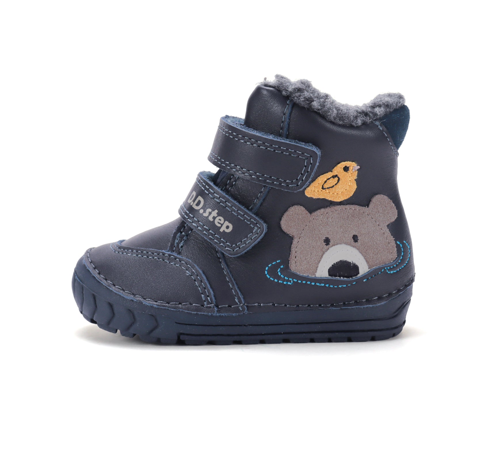 D.D.Step ghete baieti imblanite 19-24 Royal Blue cu ursulet Imagine secundară a produsului