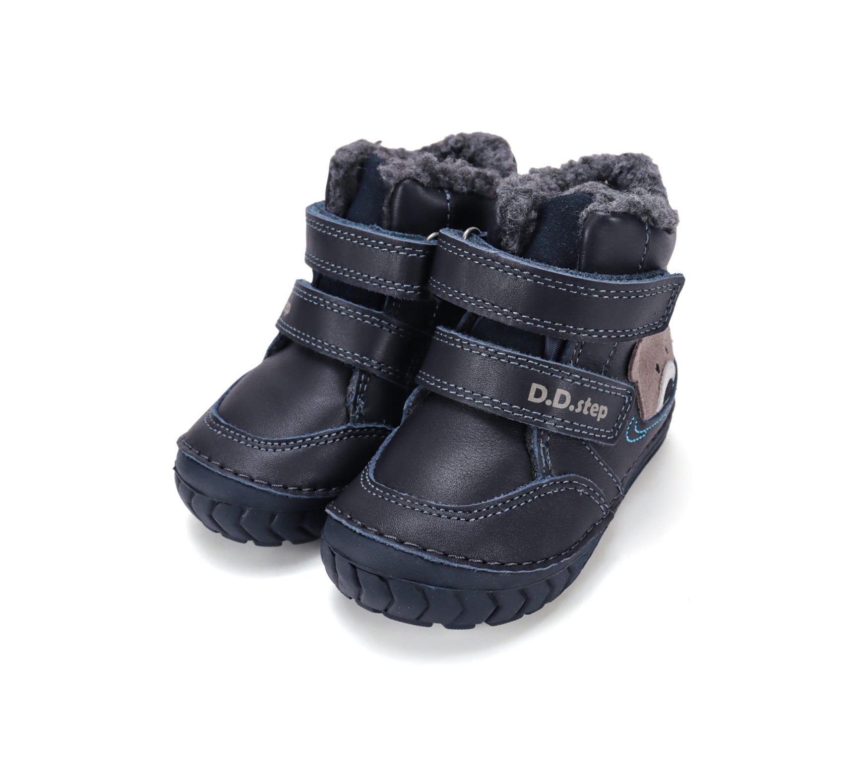 D.D.Step ghete baieti imblanite 19-24 Royal Blue cu ursulet Imagine principală a produsului