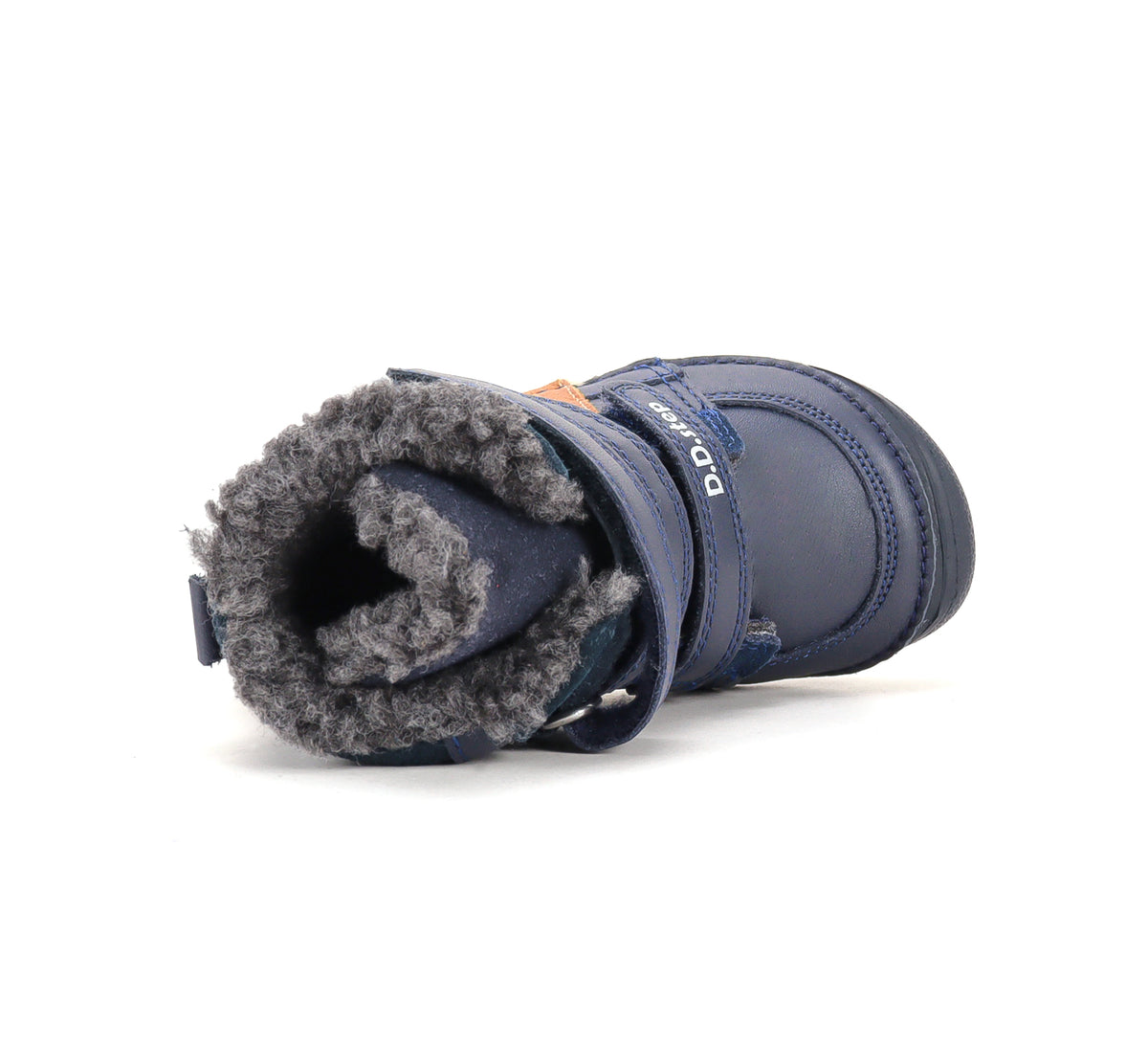 D.D.Step ghete baieti Barefoot captusite 31-36 Royal Blue cu dunga portocalie