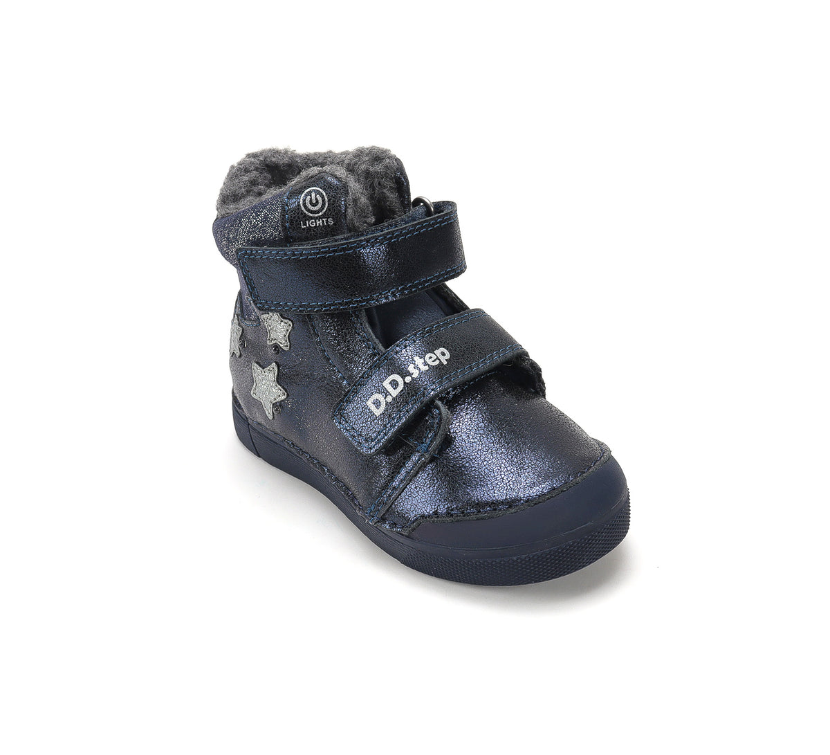 D.D.Step ghete fete imblanite cu LED 25-30 Cobalt cu stelute
