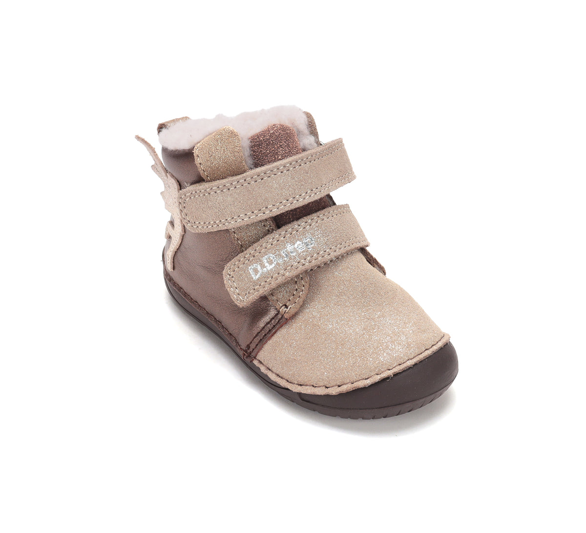 D.D.Step ghete fete Barefoot imblanite 20-25 Chocolate cu ingeras