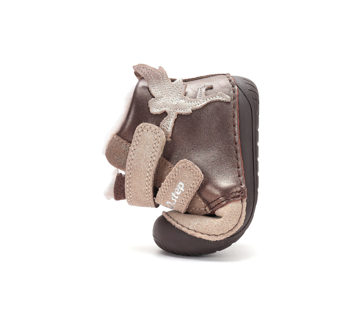 D.D.Step ghete fete Barefoot imblanite 20-25 Chocolate cu ingeras