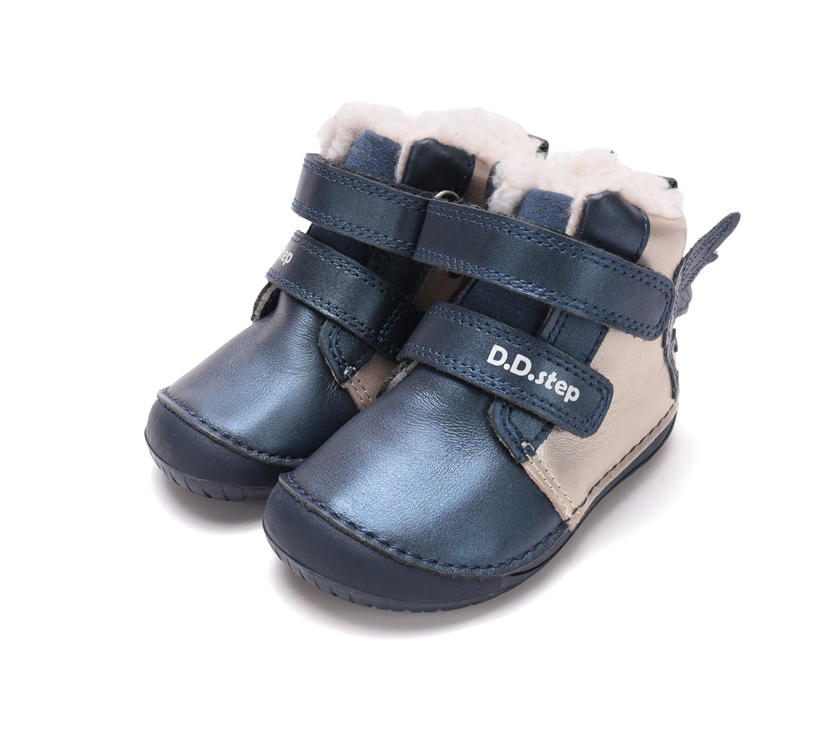 D.D.Step ghete fete Barefoot imblanite 20-25 Cobalt cu ingeras