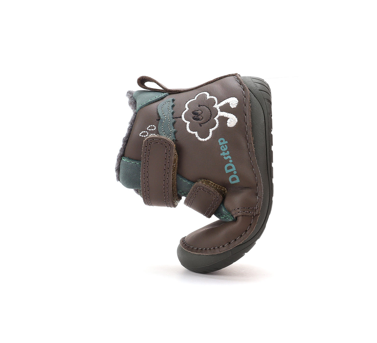 D.D.Step ghete baieti Barefoot imblanite 20-25 Chocolate cu norisor