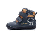 D.D.Step ghete baieti Barefoot imblanite 20-25 Royal Blue cu norisor