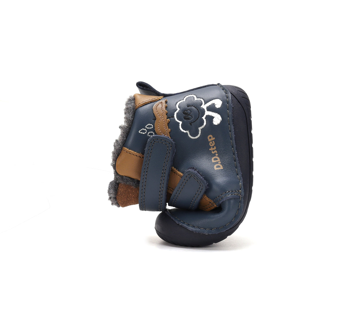 D.D.Step ghete baieti Barefoot imblanite 20-25 Royal Blue cu norisor