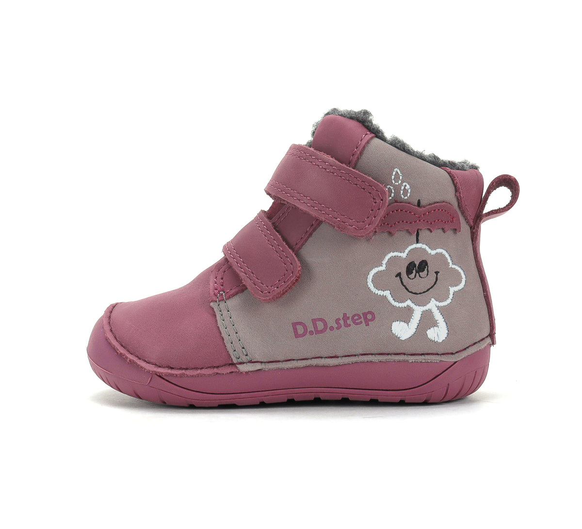 D.D.Step ghete fete Barefoot imblanite 20-25 Marine grey cu norisor