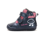 D.D.Step ghete fete Barefoot imblanite 20-25 Cobalt cu norisor