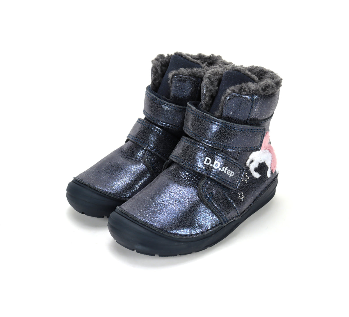 D.D.Step ghete fete imblanite 20-31 Cobalt cu unicorn Imagine principală a produsului