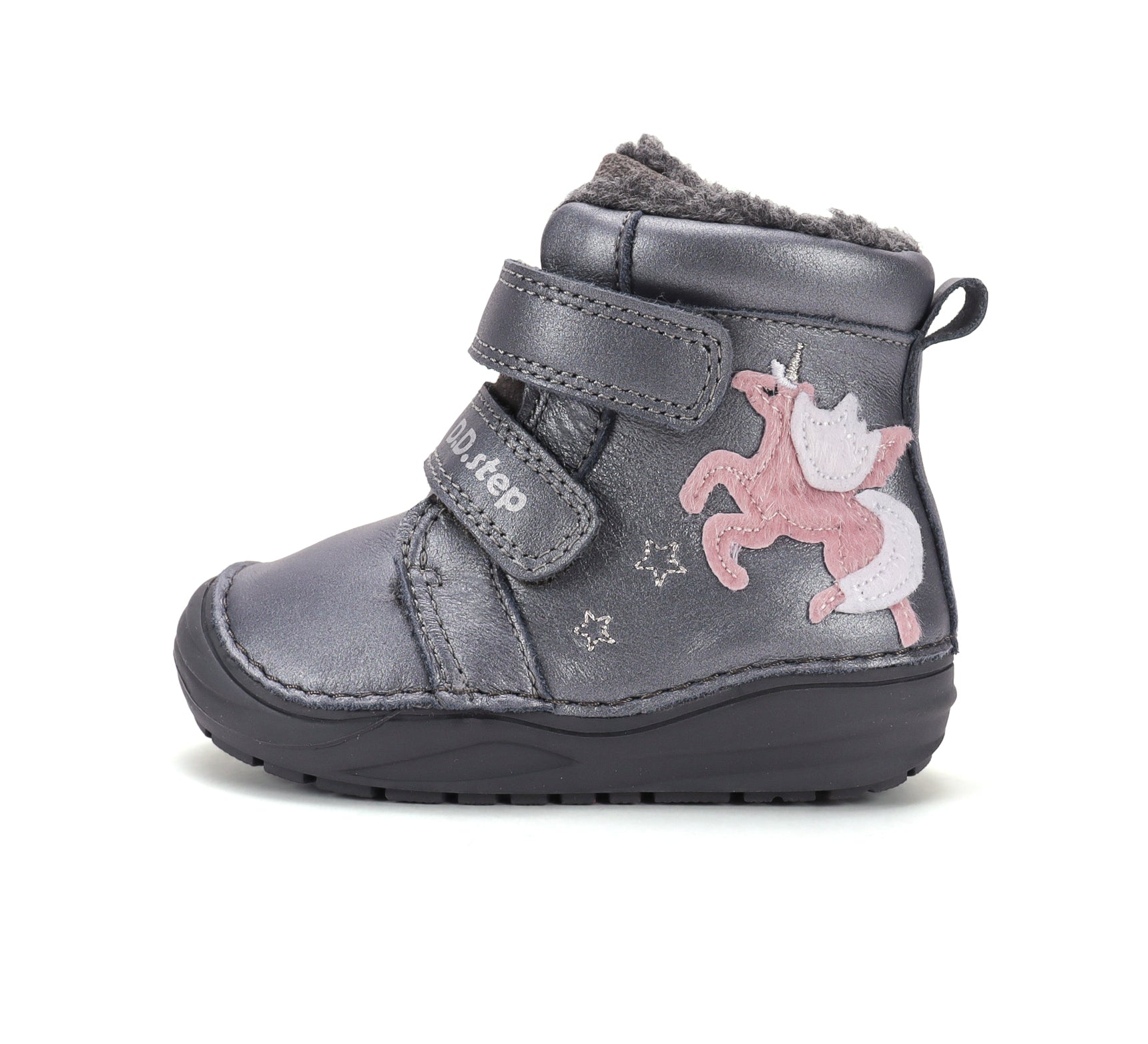 D.D.Step ghete fete imblanite 20-25 Metallic Grey cu unicorn Imagine secundară a produsului