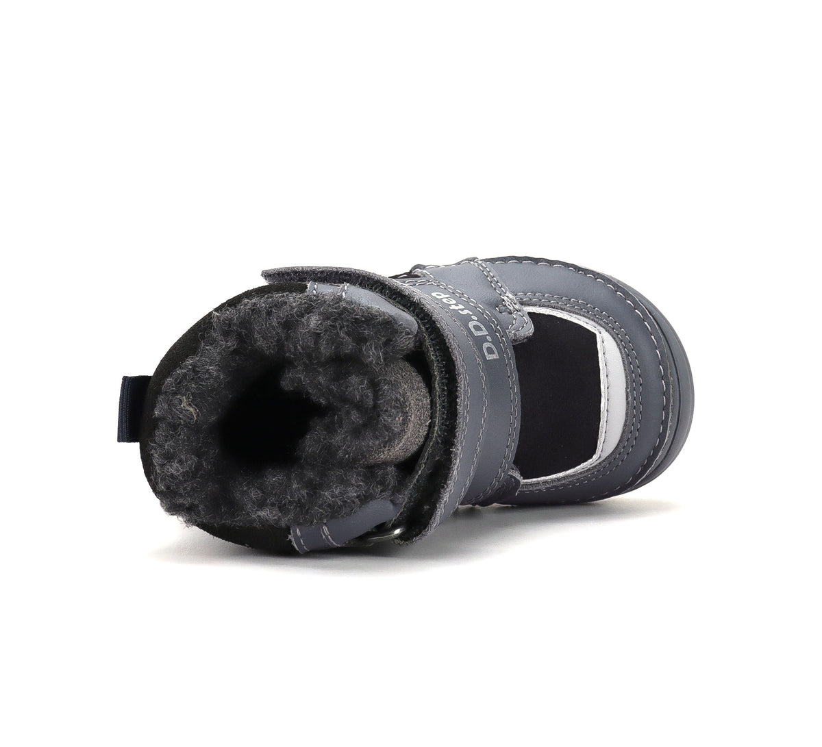 D.D.Step ghete baieti imblanite 20-31 Dove Grey cu negru