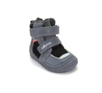 D.D.Step ghete baieti imblanite 20-31 Dove Grey cu negru