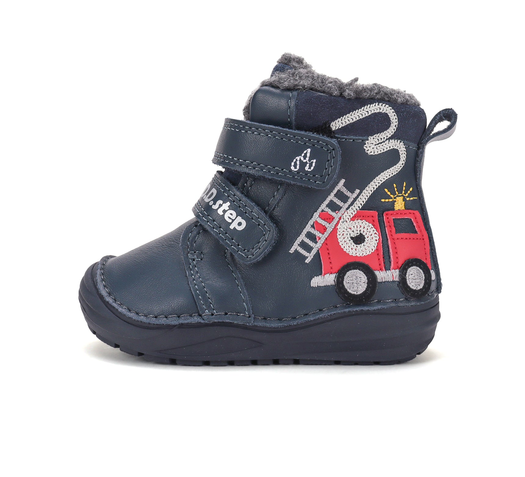 D.D.Step ghete baieti imblanite 20-25 Royal Blue cu masina de pompieri Imagine secundară a produsului