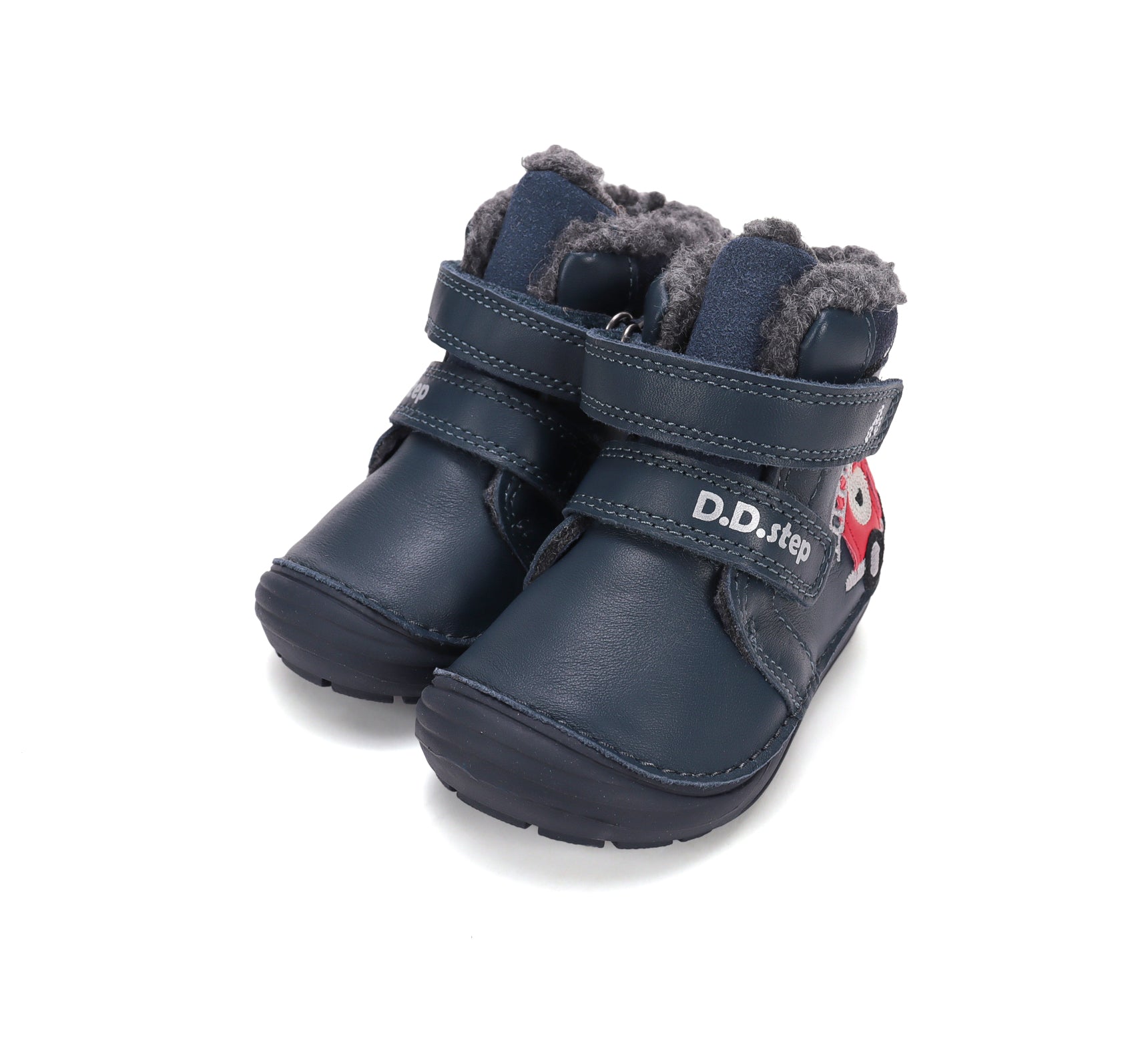 D.D.Step ghete baieti imblanite 20-25 Royal Blue cu masina de pompieri Imagine principală a produsului