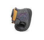D.D.Step ghete baieti Barefoot imblanite cu talpa fluorescenta 20-25 Dark Grey cu lup