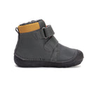 D.D.Step ghete baieti Barefoot imblanite cu talpa fluorescenta 20-25 Dark Grey cu lup