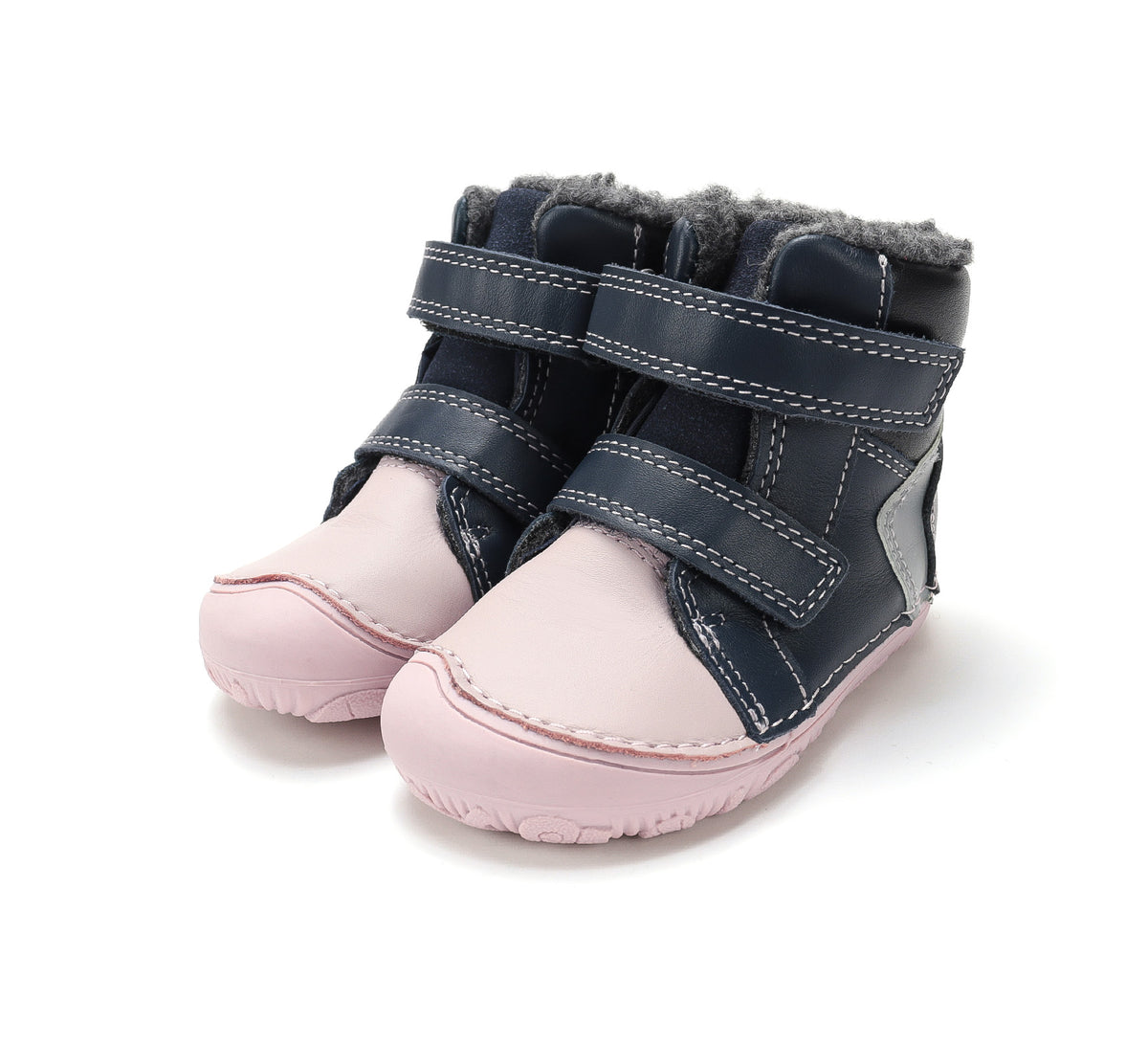 D.D.Step ghete fete Barefoot imblanite 26-31 Royal Blue cu roz Imagine principală a produsului