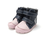 D.D.Step ghete fete Barefoot imblanite 26-31 Royal Blue cu roz