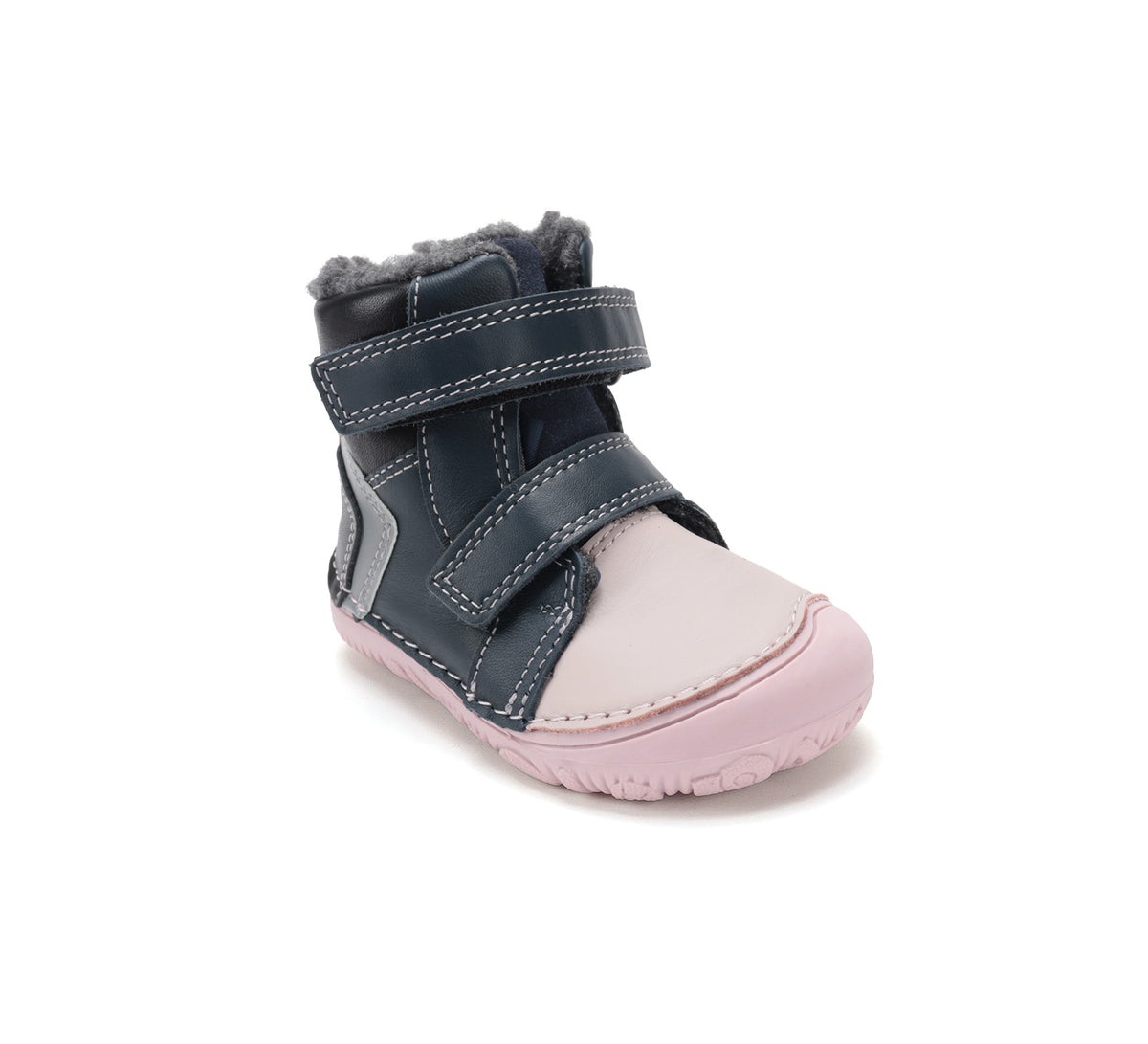 D.D.Step ghete fete Barefoot imblanite 26-31 Royal Blue cu roz