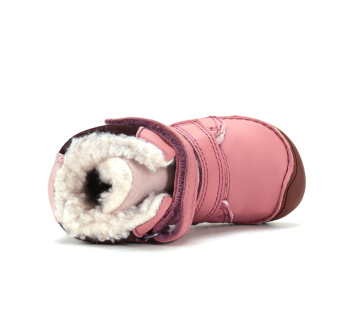 D.D.Step ghete fete Barefoot imblanite 26-31 Raspberry cu maroniu