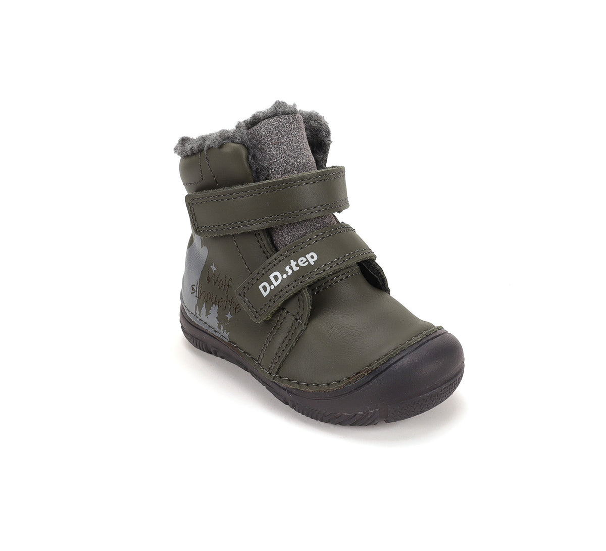 D.D.Step ghete baieti imblanite si fluorescente 20-31 Olive cu lup