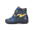 D.D.Step ghete baieti imblanite 20-31 Royal Blue cu galben