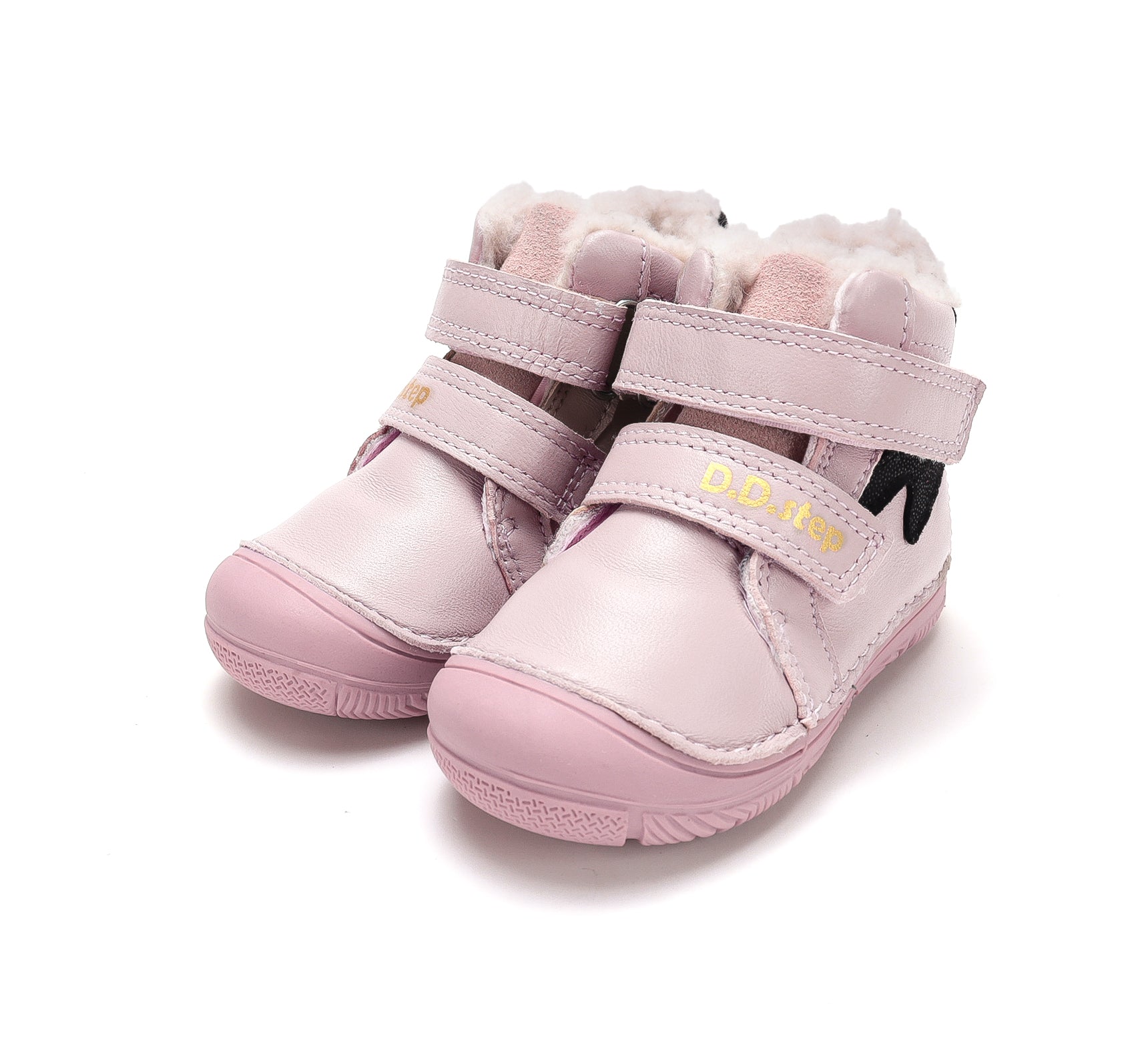 D.D.Step ghete fete imblanite 20-25 Baby Pink cu negru Imagine principală a produsului