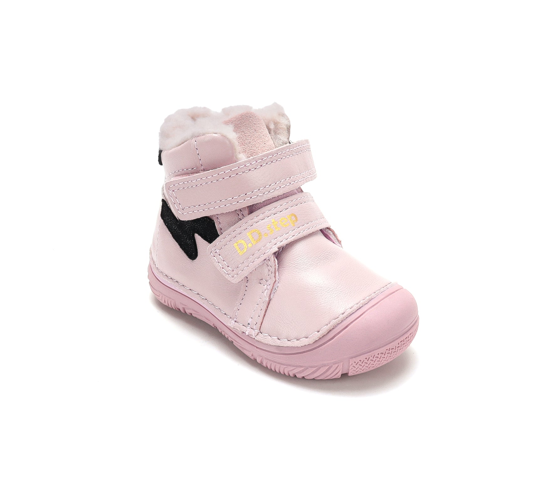 D.D.Step ghete fete imblanite 20-25 Baby Pink cu negru