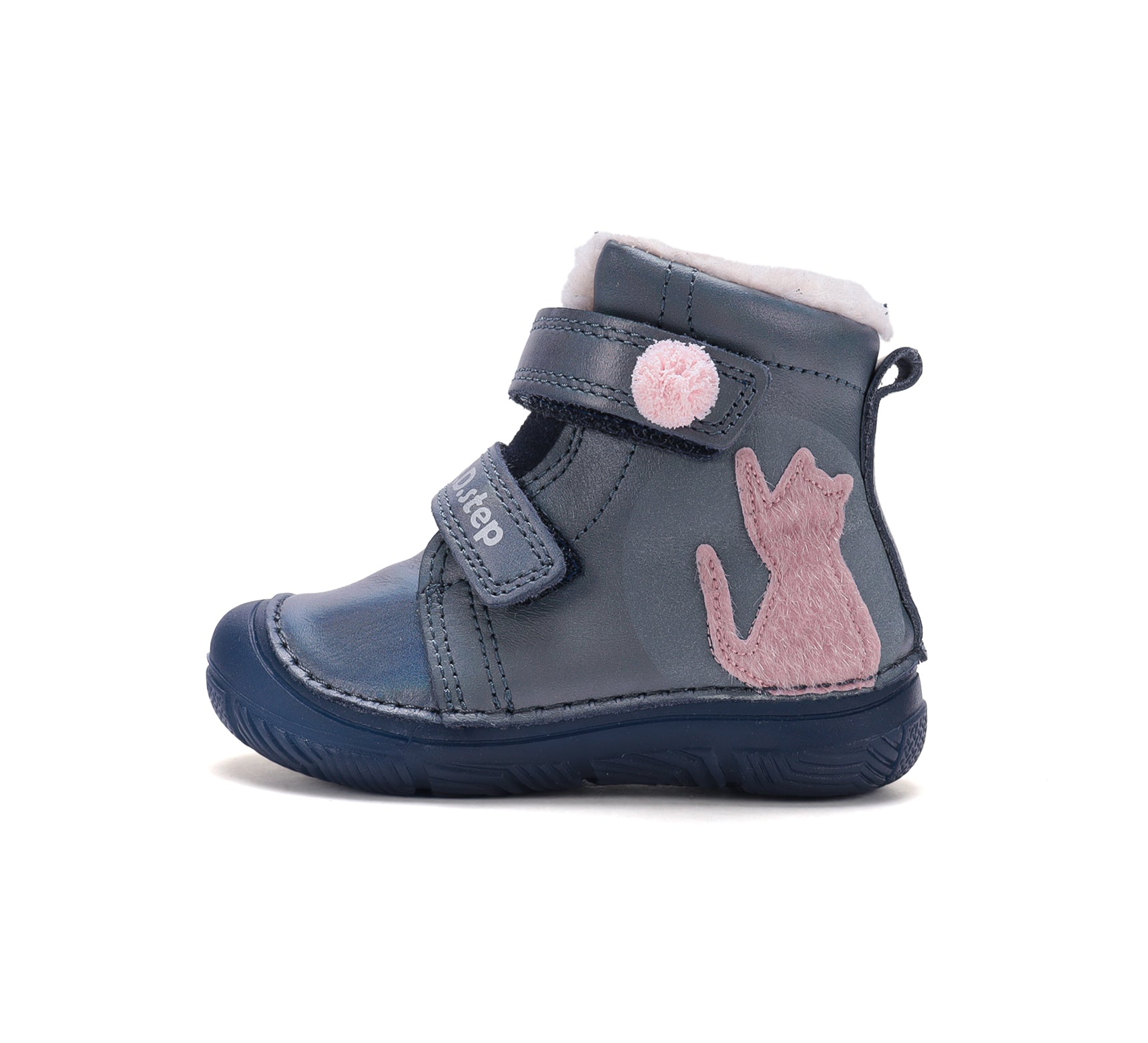 D.D.Step ghete fete imblanite si fluorescente 20-31 Cobalt cu pisica Imagine secundară a produsului