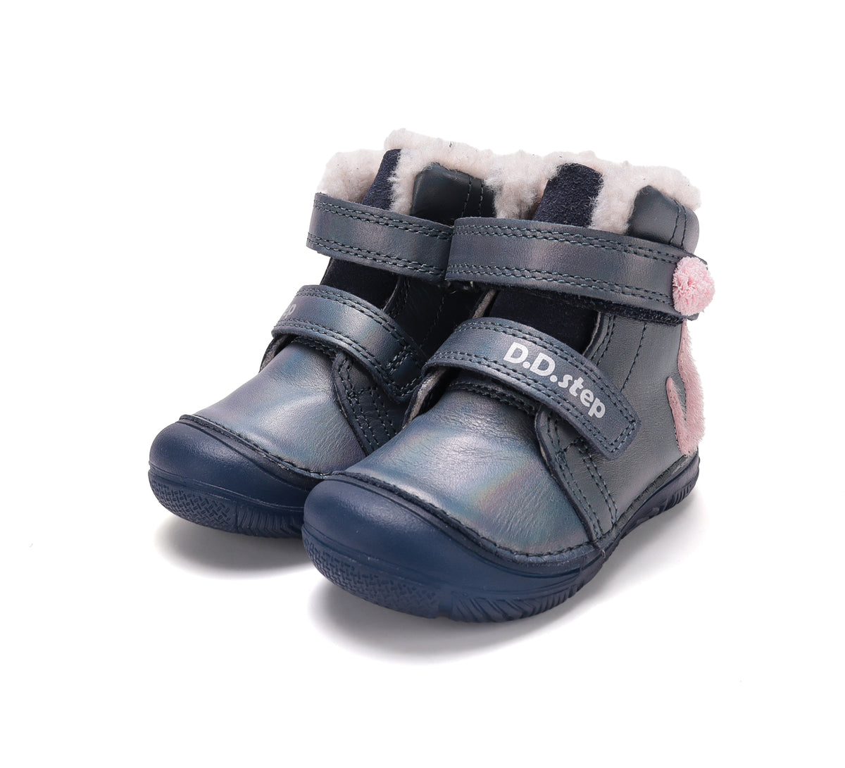 D.D.Step ghete fete imblanite si fluorescente 20-31 Cobalt cu pisica