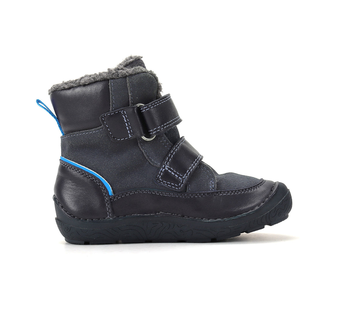 D.D.Step ghete baieti Barefoot captusite 28-33 Royal Blue cu dunga albastra