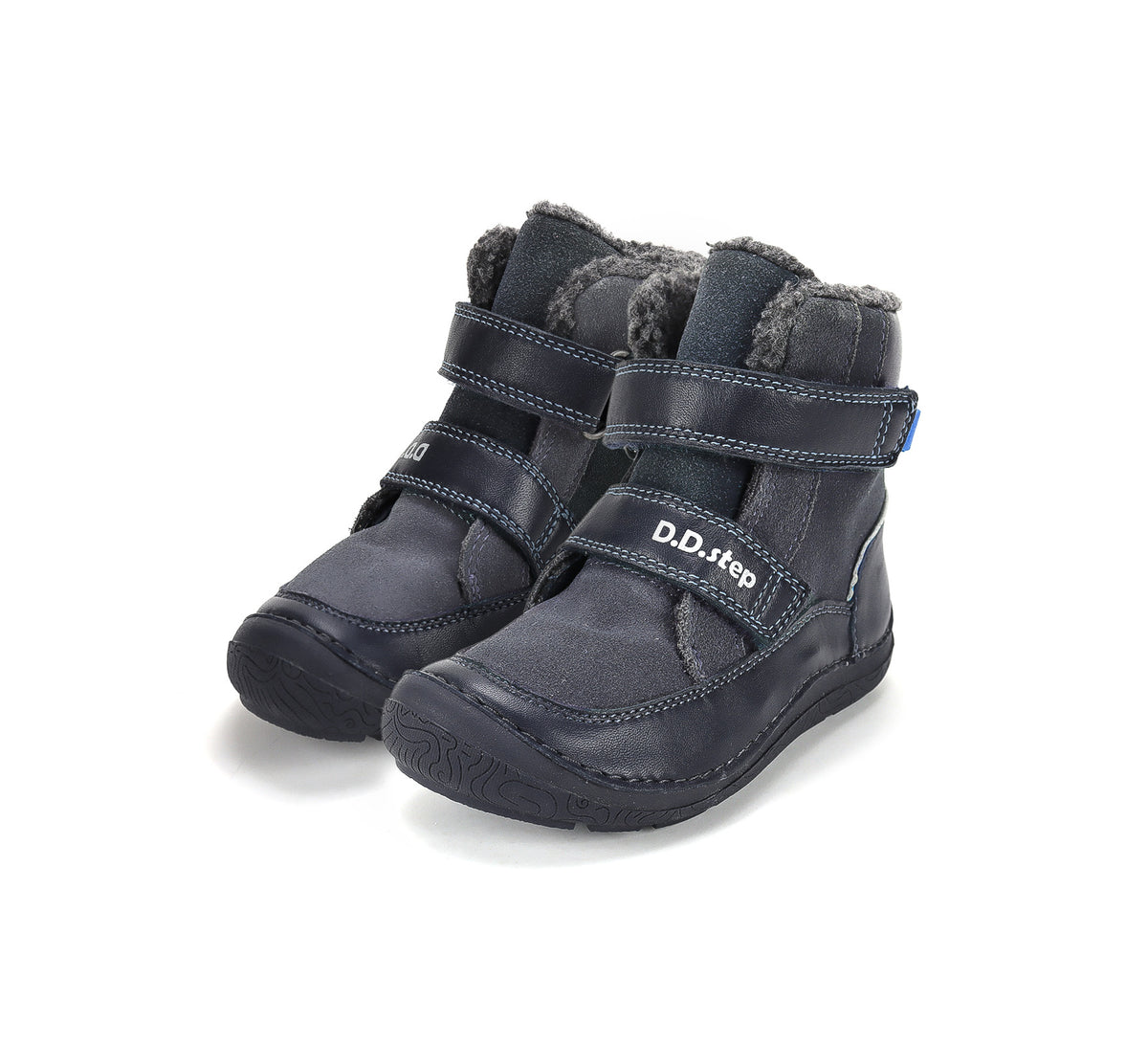D.D.Step ghete baieti Barefoot captusite 28-33 Royal Blue cu dunga albastra Imagine principală a produsului
