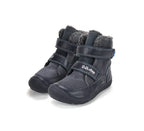 D.D.Step ghete baieti Barefoot captusite 28-33 Royal Blue cu dunga albastra