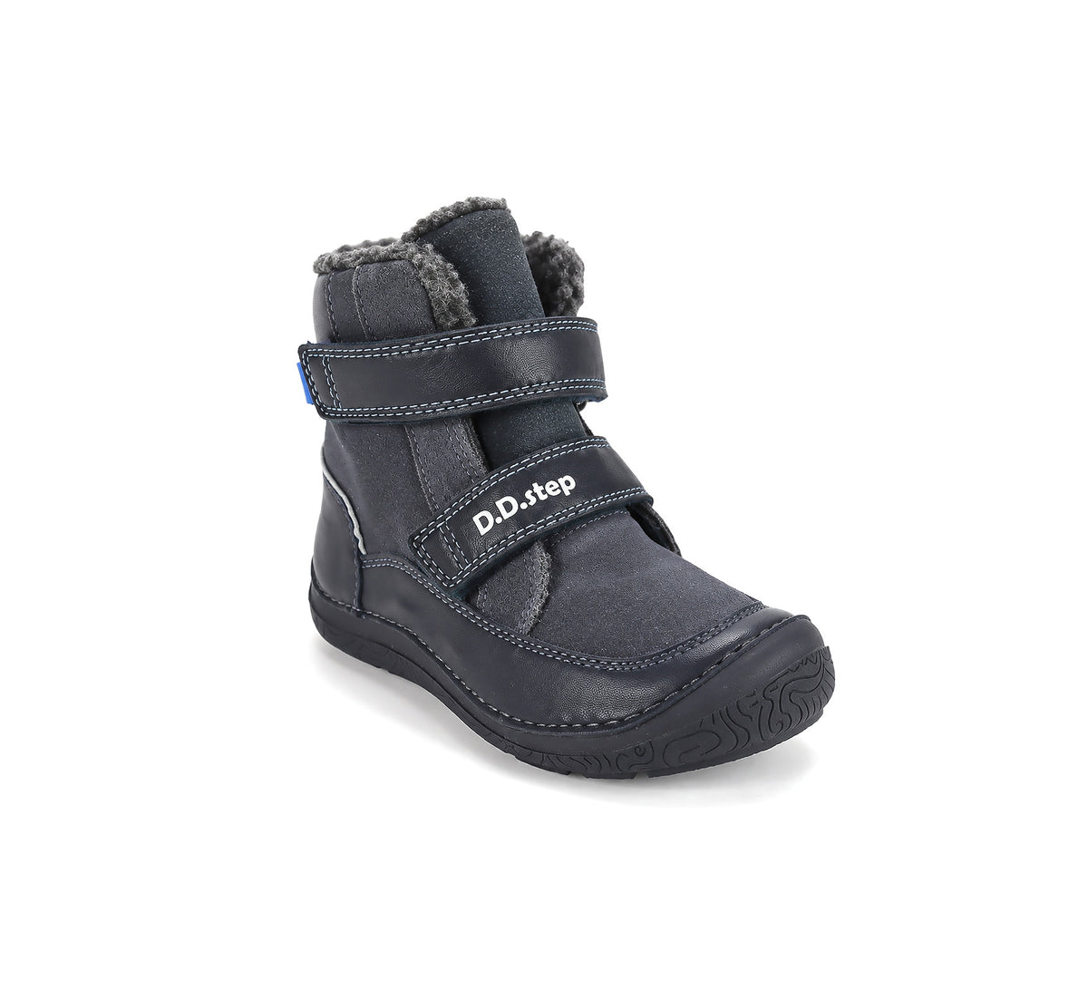 D.D.Step ghete baieti Barefoot captusite 28-33 Royal Blue cu dunga albastra