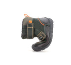 D.D.Step ghete baieti Barefoot captusite 28-33 Olive cu dunga portocalie