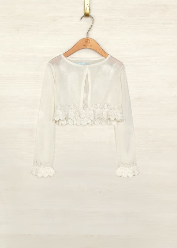 Abel&Lula bolero fete tricot cu fundita 4-14 ani, Off-white Imagine principală a produsului