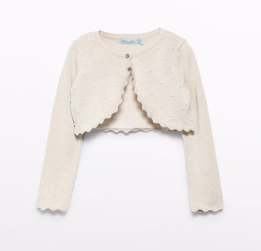 Abel&Lula bolero fete tricot cu onduleuri 4-10 ani Off-white