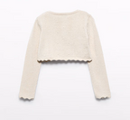 Abel&Lula bolero fete tricot cu onduleuri 4-10 ani Off-white