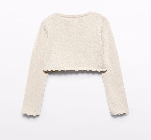 Abel&Lula bolero fete tricot cu onduleuri 4-10 ani Off-white